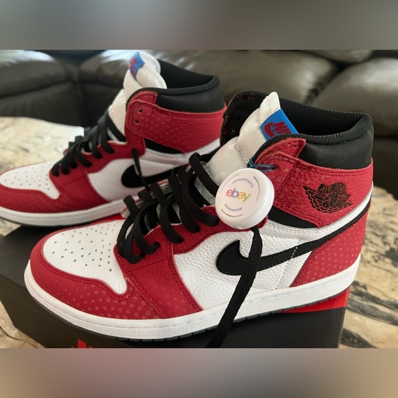 Size 10 - Jordan 1 Retro High OG Origin Story, Spider-Man 2018 Original Spiders - Picture 1 of 7